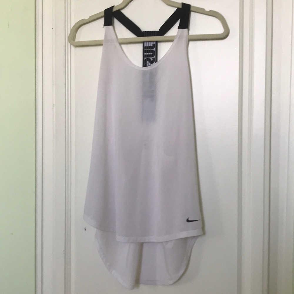 Nike Dri Fit Racerback Tank size medium white black